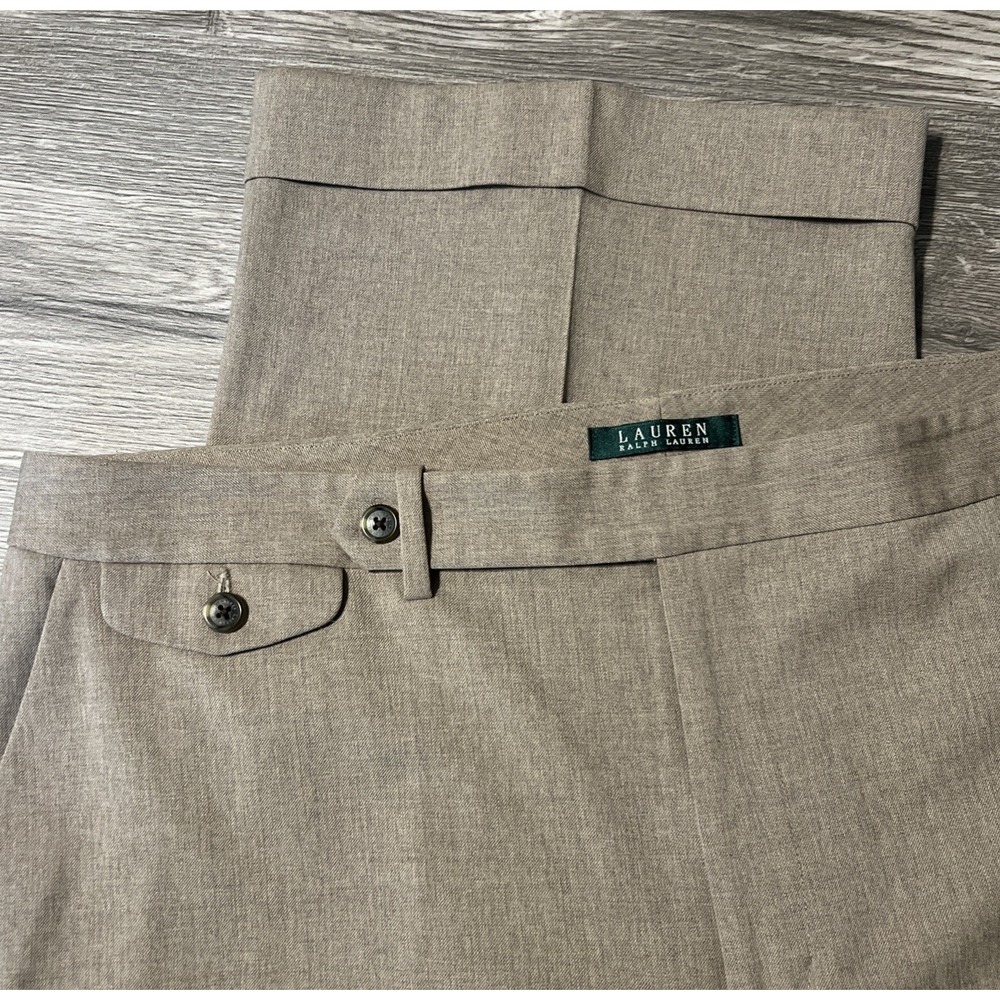 Lauren Ralph Lauren Wool Stretch Tan/Beige Cuffed Dress Pants Size 16 (38x31)